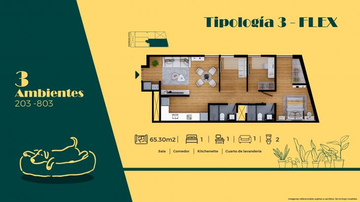 Plano del modelo T3 del proyecto Lucerna en San Miguel