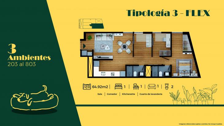 Plano del modelo T3 del proyecto Lucerna en San Miguel