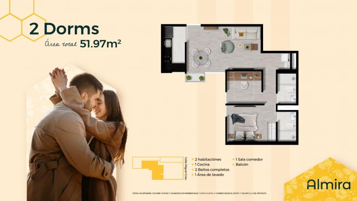 Plano del modelo TIPO A del proyecto Almira en San Miguel