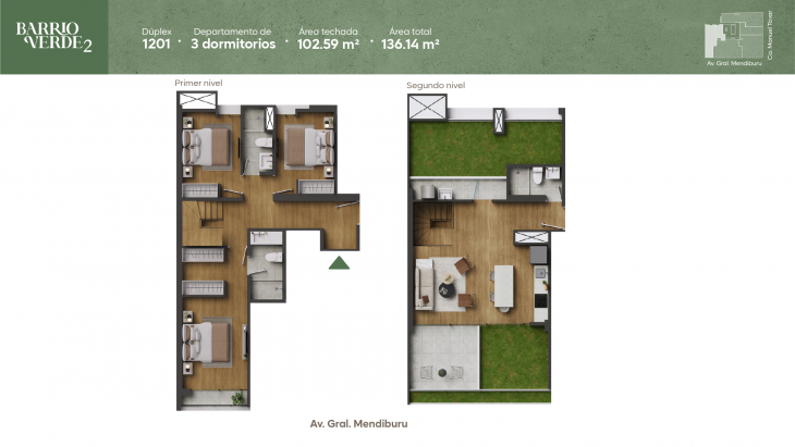Plano del modelo ATP del proyecto Barrio Verde 2 en Miraflores