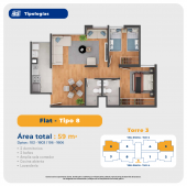 Plano del modelo ETAPA 5 - TORRE 3 - FLAT - Tipo 8 del proyecto Altos del Rímac - Etapa 5 en Rimac