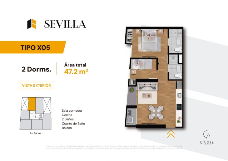 Plano del modelo 5 del proyecto SEVILLA en San Miguel