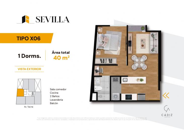 Plano del modelo 6 del proyecto SEVILLA en San Miguel