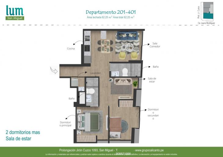 Plano del modelo X01 del proyecto LUM en San Miguel