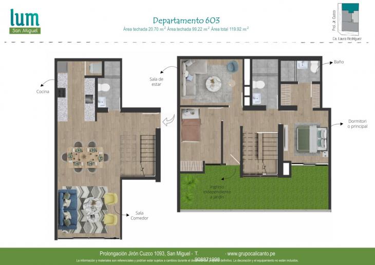 Plano del modelo 603 del proyecto LUM en San Miguel