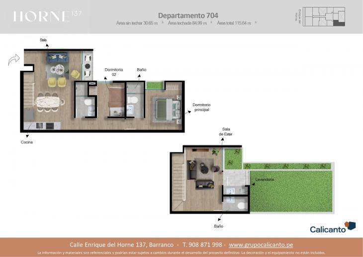 Plano del modelo 704 del proyecto Horne en Barranco