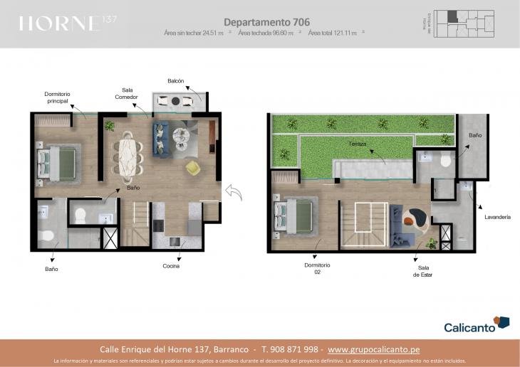 Plano del modelo 706 del proyecto Horne en Barranco