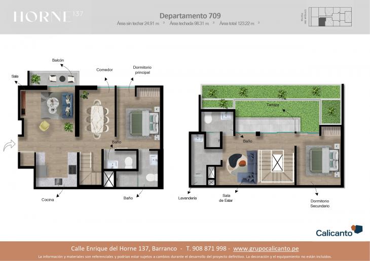 Plano del modelo 709 del proyecto Horne en Barranco
