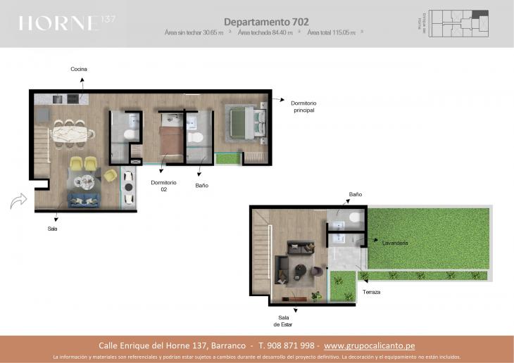 Plano del modelo 702 del proyecto Horne en Barranco