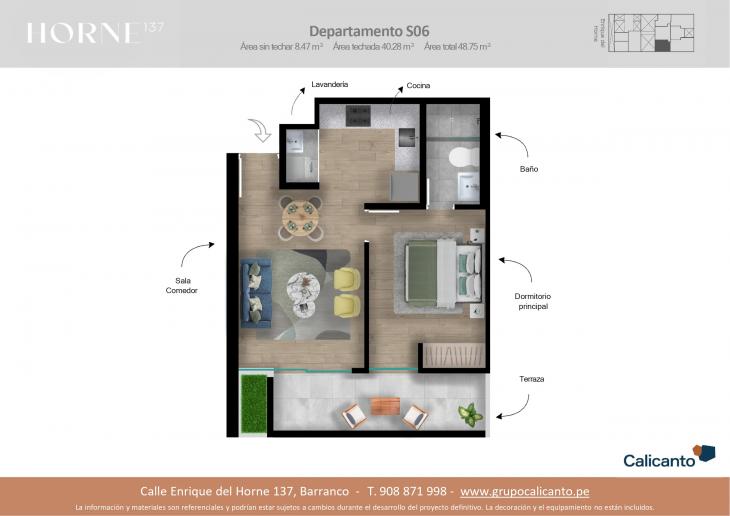 Plano del modelo SX06 del proyecto Horne en Barranco