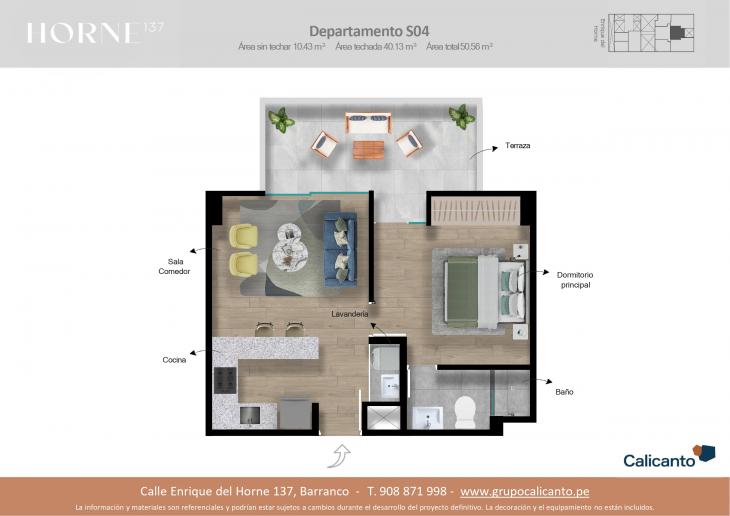 Plano del modelo SX04 del proyecto Horne en Barranco