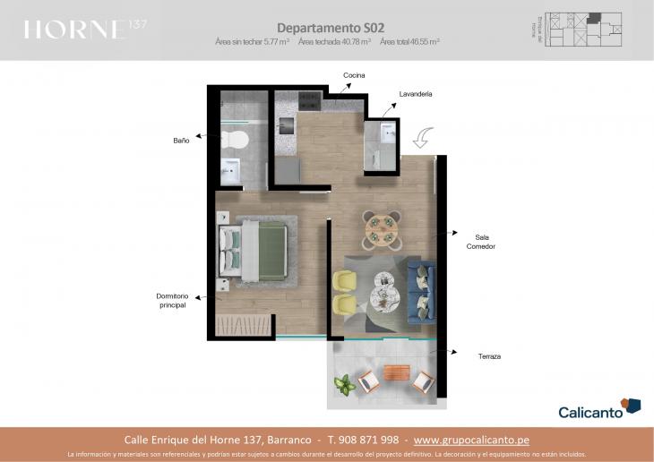 Plano del modelo SX02 del proyecto Horne en Barranco