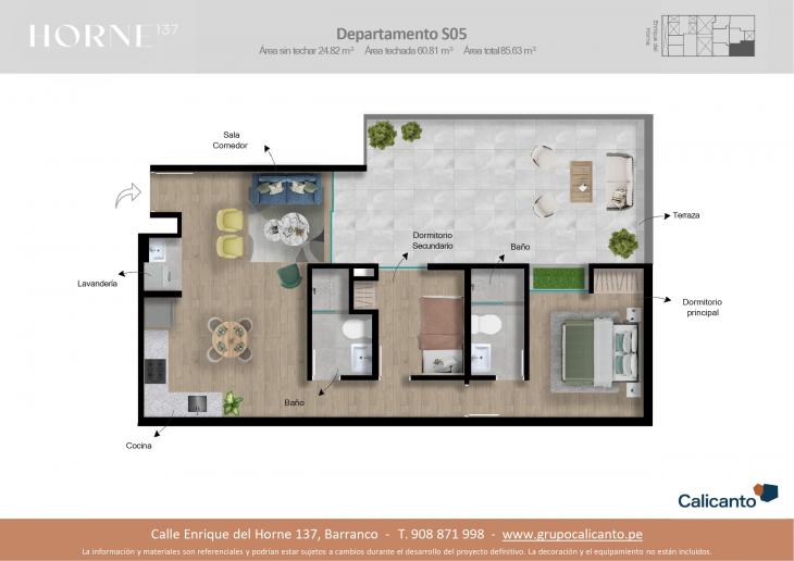 Plano del modelo SX05 del proyecto Horne en Barranco