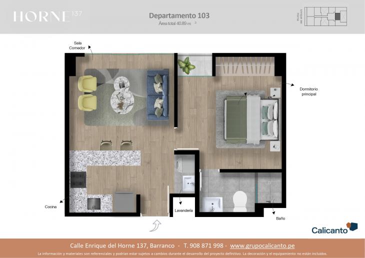 Plano del modelo X03 del proyecto Horne en Barranco