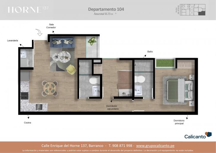 Plano del modelo X04 del proyecto Horne en Barranco