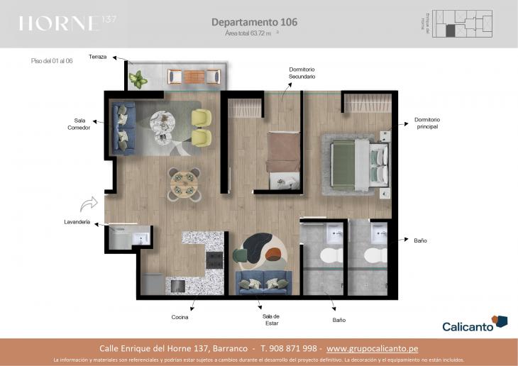 Plano del modelo X06 del proyecto Horne en Barranco