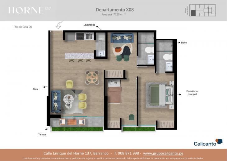 Plano del modelo X08 del proyecto Horne en Barranco
