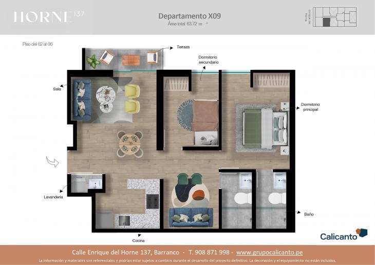 Plano del modelo X09 del proyecto Horne en Barranco