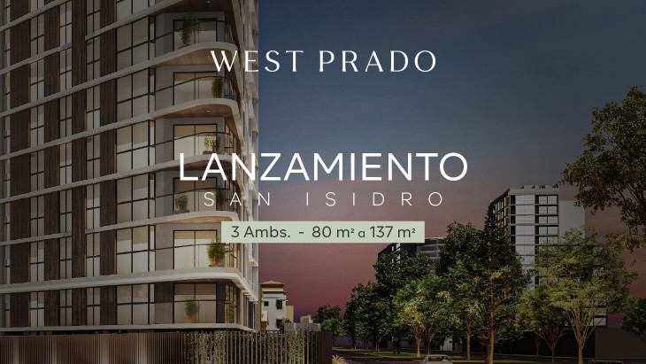 Fachada principal del proyecto WEST PRADO en San Isidro