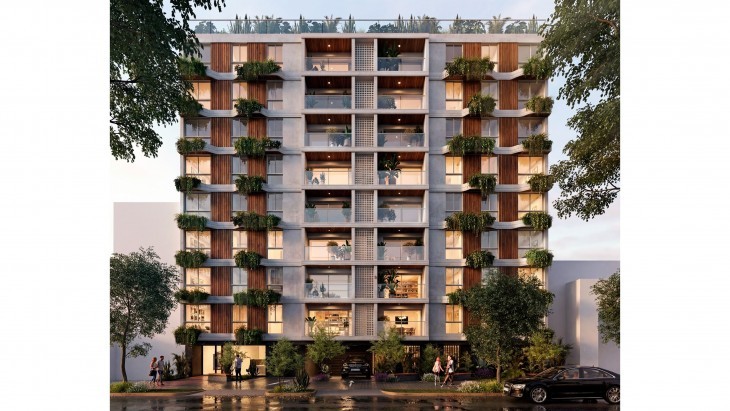 Fachada principal del proyecto VERSIA en Miraflores