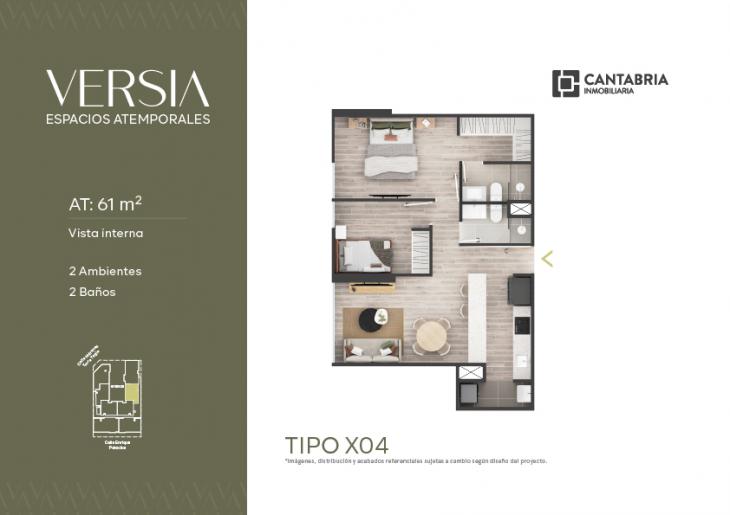 Plano del modelo X04 del proyecto VERSIA en Miraflores