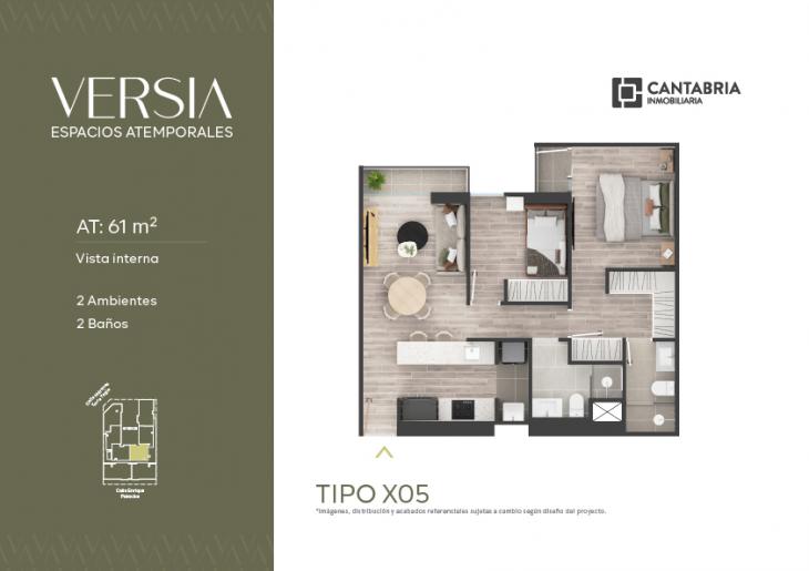 Plano del modelo X05 del proyecto VERSIA en Miraflores