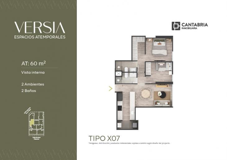 Plano del modelo X07 del proyecto VERSIA en Miraflores