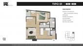 Plano del modelo 1 del proyecto HYPE en Miraflores