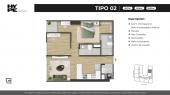 Plano del modelo 2 del proyecto HYPE en Miraflores