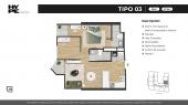 Plano del modelo 3 del proyecto HYPE en Miraflores