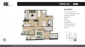 Plano del modelo 14 del proyecto HYPE en Miraflores