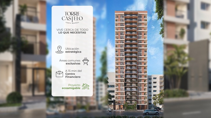 Fachada principal del proyecto TORRE CASTELO en Cercado De Lima