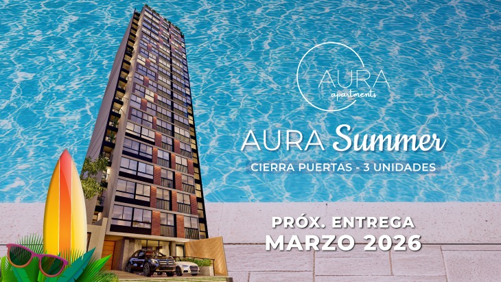 Fachada principal del proyecto Aura Apartments en San Miguel