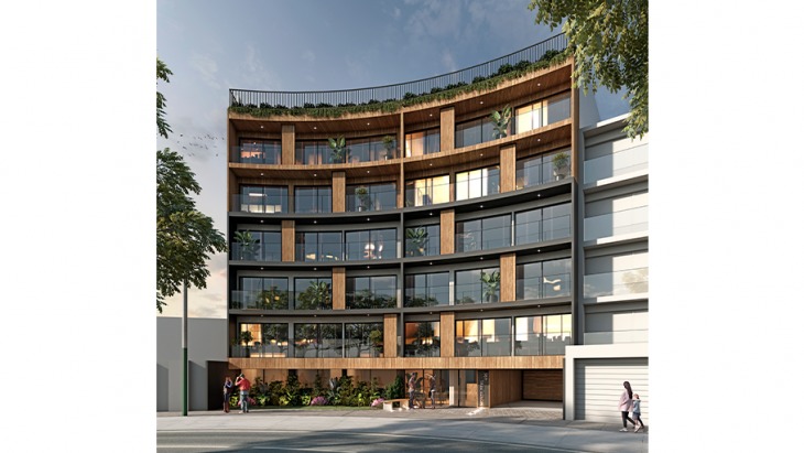 Fachada principal del proyecto JARDINES DE MONTE REAL en Santiago De Surco