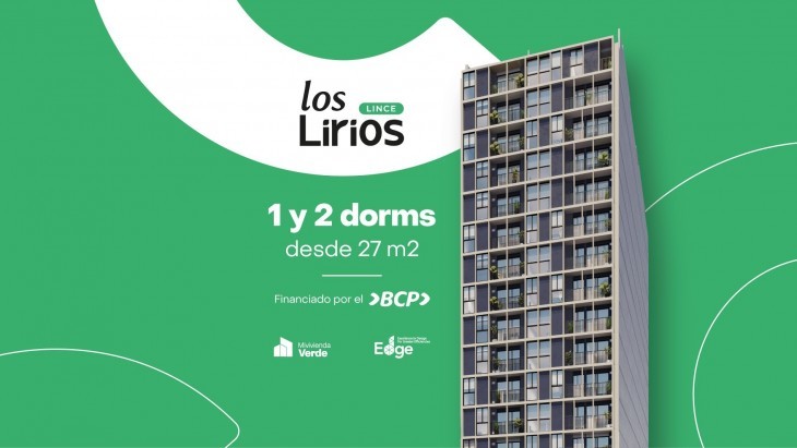 Fachada principal del proyecto Los Lirios en Lince