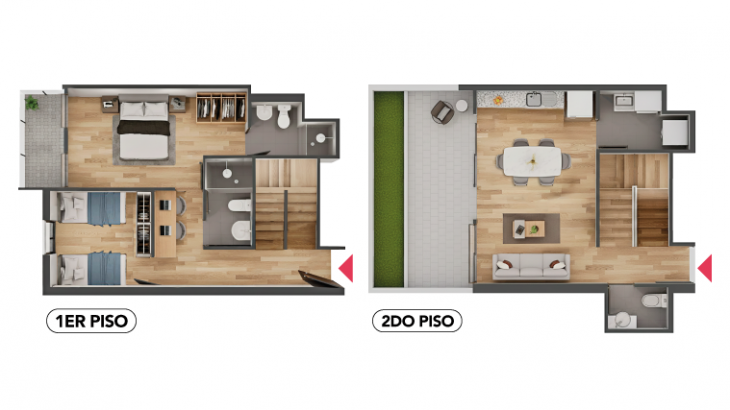 Plano del modelo DUPLEX del proyecto Condominio Libertad 2515 en San Miguel