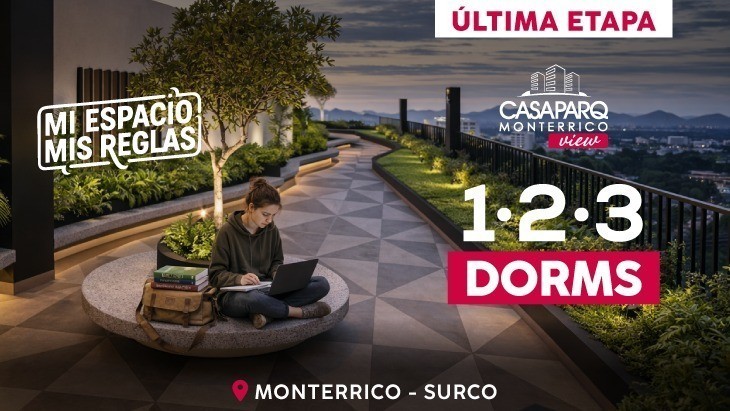 Fachada principal del proyecto Casaparq Monterrico - IV en Santiago De Surco