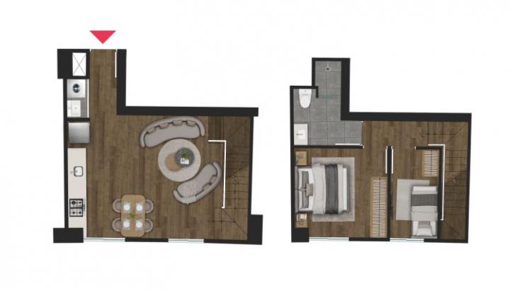 Plano del modelo Duplex del proyecto Casaparq Monterrico - IV en Santiago De Surco