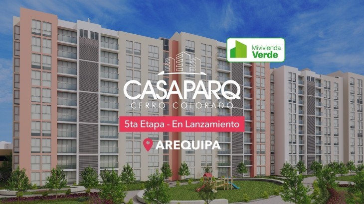 Fachada principal del proyecto Casaparq Cerro Colorado - Torre G en Arequipa