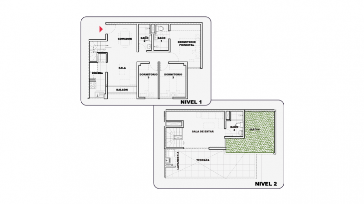 Plano del modelo C del proyecto Casaparq Cerro Colorado - Torre G en Arequipa