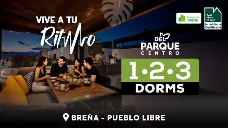 Fachada principal del proyecto Del Parque Centro IV en Breña
