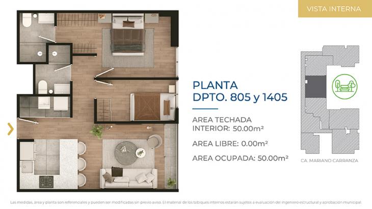 Plano del modelo Tipo 5 del proyecto CIUDARIS  I  ICONIK PARK en Cercado De Lima