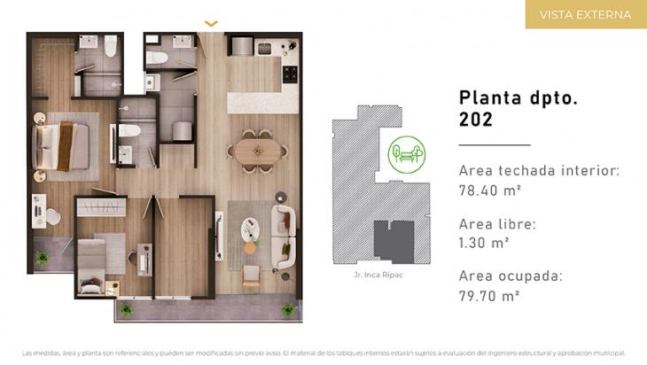 Plano del modelo Tipo 2 del proyecto CIUDARIS I ÁMATI en Jesus Maria