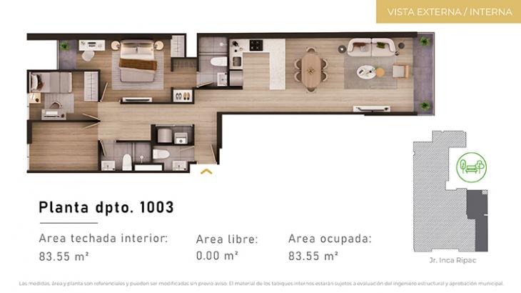 Plano del modelo Tipo 3 del proyecto CIUDARIS I ÁMATI en Jesus Maria