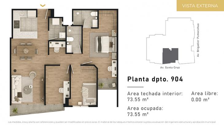 Plano del modelo Tipo 4 del proyecto CIUDARIS I MONET en Jesus Maria
