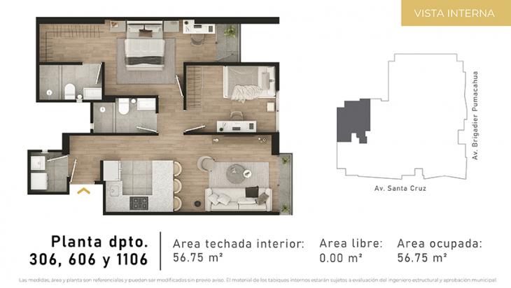 Plano del modelo Tipo 6 del proyecto CIUDARIS I MONET en Jesus Maria