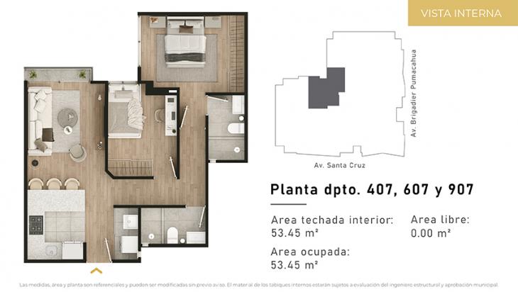 Plano del modelo Tipo 7 del proyecto CIUDARIS I MONET en Jesus Maria