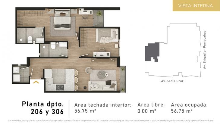 Plano del modelo Tipo 6 del proyecto CIUDARIS I MONET en Jesus Maria