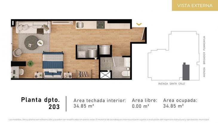 Plano del modelo Tipo 3 del proyecto CIUDARIS I MONET en Jesus Maria