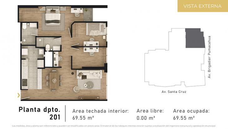 Plano del modelo Tipo 1 del proyecto CIUDARIS I MONET en Jesus Maria